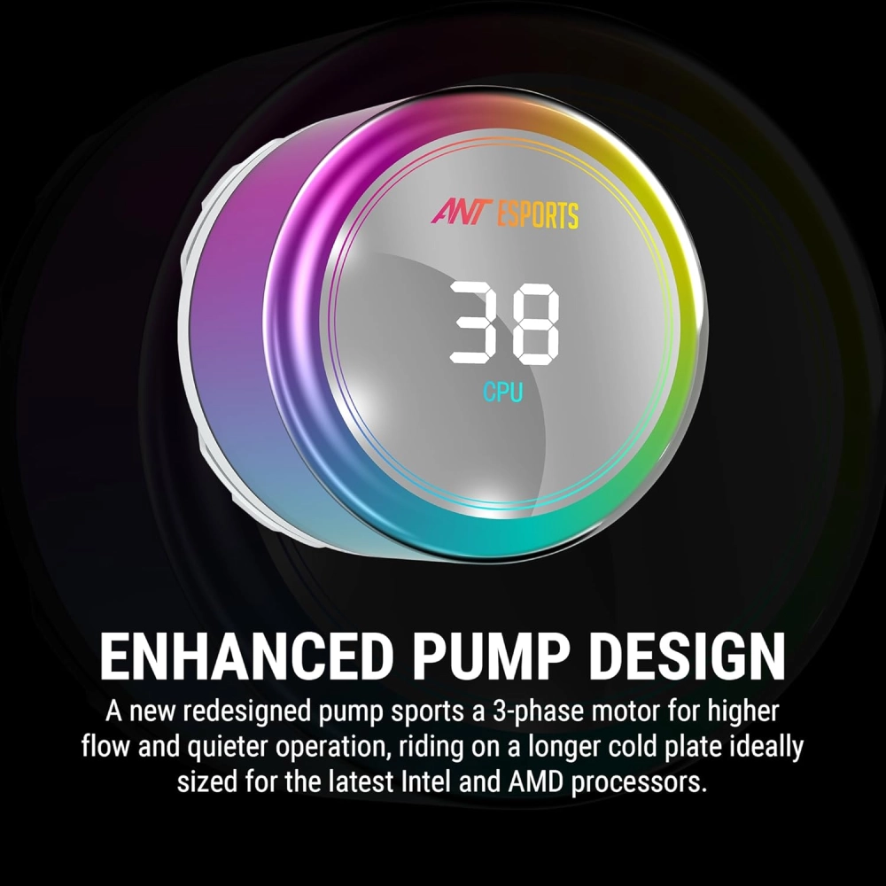 Ant Esports CPU Cooler Liquid ICEChroma-360 ARGB (White) view 3